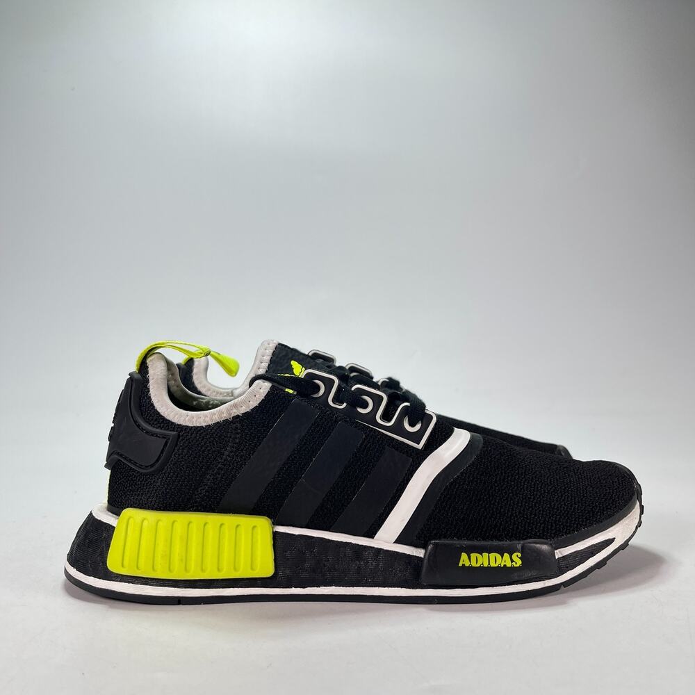 adidas NMD_R1 Black Solar Yellow Casual Streetwear Shoes GY5060 Youth Size 5.5